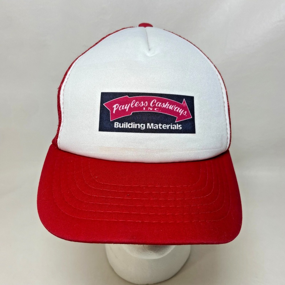 Vintage Payless Cashways Hat Foam Snapback Trucker Building‎ Pennant Winner Y2K